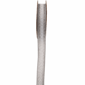 Ruban jute et dentelle Sophy - gris - grossiste ruban fleuriste