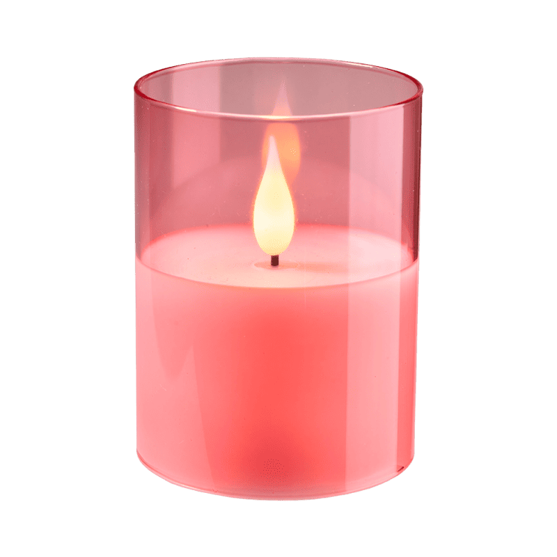 Bougie LED en verre 2 tailles 3 couleurs - Luz - Grossiste décoration