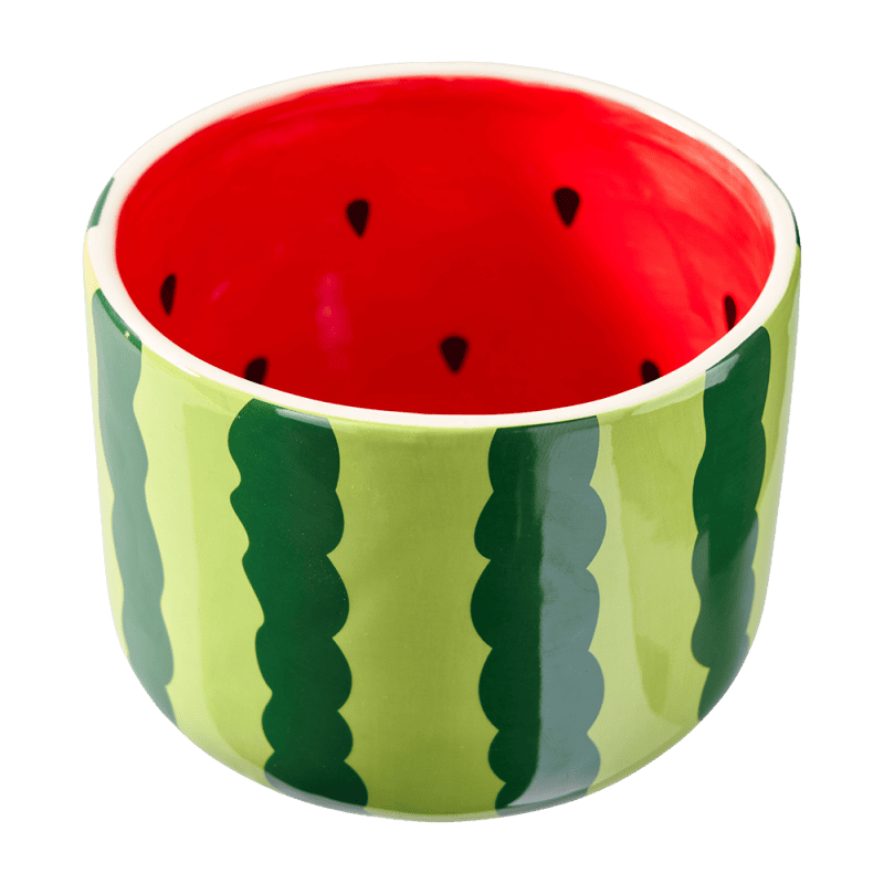 Cache-pot en céramique D. 10cm - Pastèque - Grossiste fleuriste Cache-pot en céramique D. 10cm - Pastèque - Grossiste fleuriste