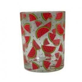 Bougeoir en verre motif pastèque - Flamèche - Grossiste décoration