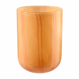 Vase en verre rond D. 14cm - Orange - Grossiste verrerie