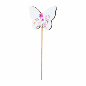 Sachet de 6 pics papillon en bois - Mandara - Grossiste fournitures fleuriste