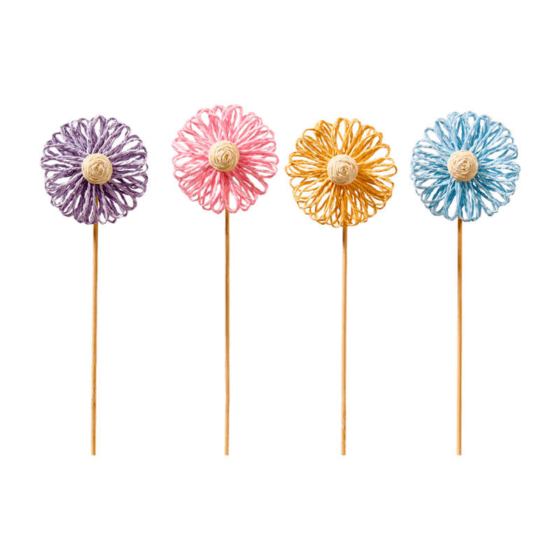 Sachet de 4 pics fleurs en papier (assortiment 4 couleurs) - Simien - Grossiste fournitures fleuriste Sachet de 4 pics fleurs en papier (assortiment 4 couleurs) - Simien - Grossiste fournitures fleuriste