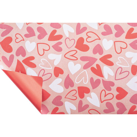 Rouleau de kraft pelliculé imprimé 0.80x40M 2 couleurs - Young Heart - Emballage - Grossiste