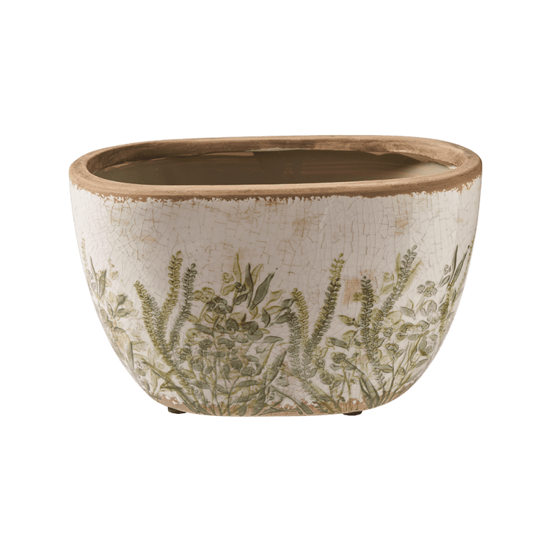 Jardinière en céramique à motif - Verdure - Grossiste contenant fleuriste