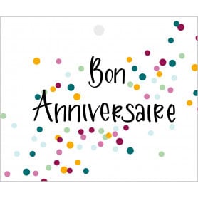 Paquet de 12 cartes perforées "Bon anniversaire" - Amarillo - Grossiste carterie