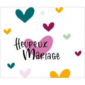 Paquet de 12 cartes perforées "Heureux mariage" - Denver - Grossiste carterie