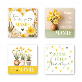 Rouleau de 500 étiquettes "bonne fête mamie" - Babica - Grossiste accessoires emballage