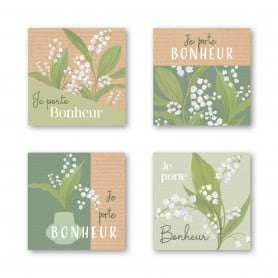 Rouleau de 500 étiquettes "porte bonheur" - Lilia - Grossiste accessoires emballage