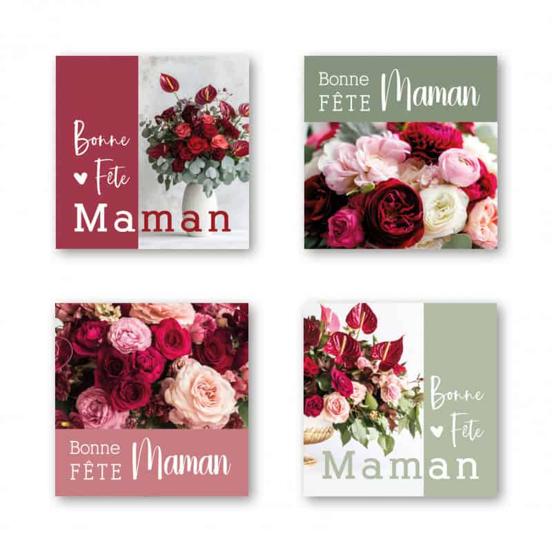 Rouleau de 500 étiquettes "maman" - Maman chérie - Grossiste accessoires emballage