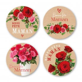 Rouleau de 500 étiquettes "maman" - Tendresse - Grossiste accessoires emballage