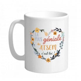 Mug floral "ATSEM génial" - Atsem - Grossiste cadeaux