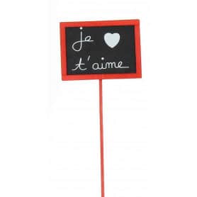 Paquet de 12 pics rouge - Je t'aime - Grossiste accessoire composition