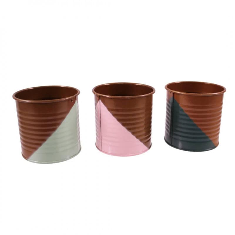 Cache-pot rond en zinc bicolore plusieurs tailles - Flash Cache-pot rond en zinc bicolore plusieurs tailles - Flash