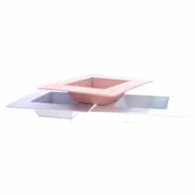 Plateau carrée en zinc (assortiment 3 couleurs) - Sydney - Grossiste contenant fleuriste