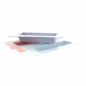 Plateau rectangle en zinc (assortiment 3 couleurs) - Sydney - Grossiste contenant fleuriste