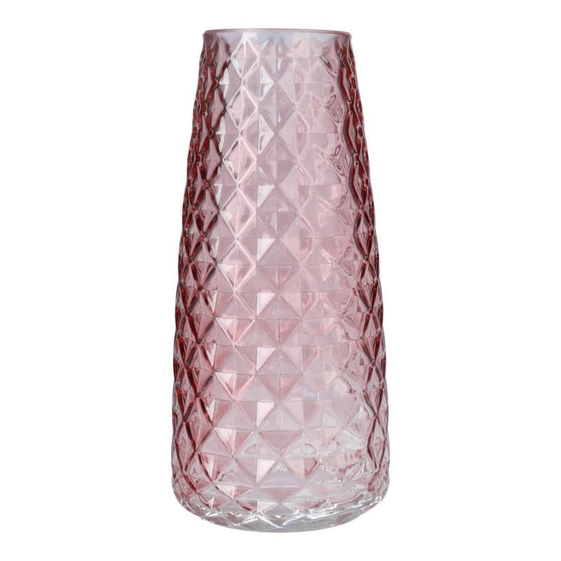 Vase en verre H. 21cm - Diamand - Grossiste verrerie Vase en verre H. 21cm - Diamand - Grossiste verrerie