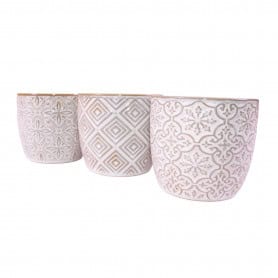 Cache-pot conique D. 8cm (assortiment 6 modèles) - Equateur - Grossiste contenants fleuristes
