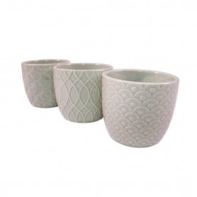 Cache-pot conique D. 8cm (assortiment 6 modèles) - Equateur - Grossiste contenants fleuristes