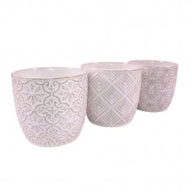 Cache-pot conique D. 12cm (assortiment 6 modèles) - Equateur - Grossiste contenants fleuristes