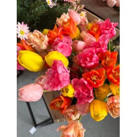 Bouquet de 7 tulipes plusieurs couleurs - Lily - Grossiste fleurs artificielles