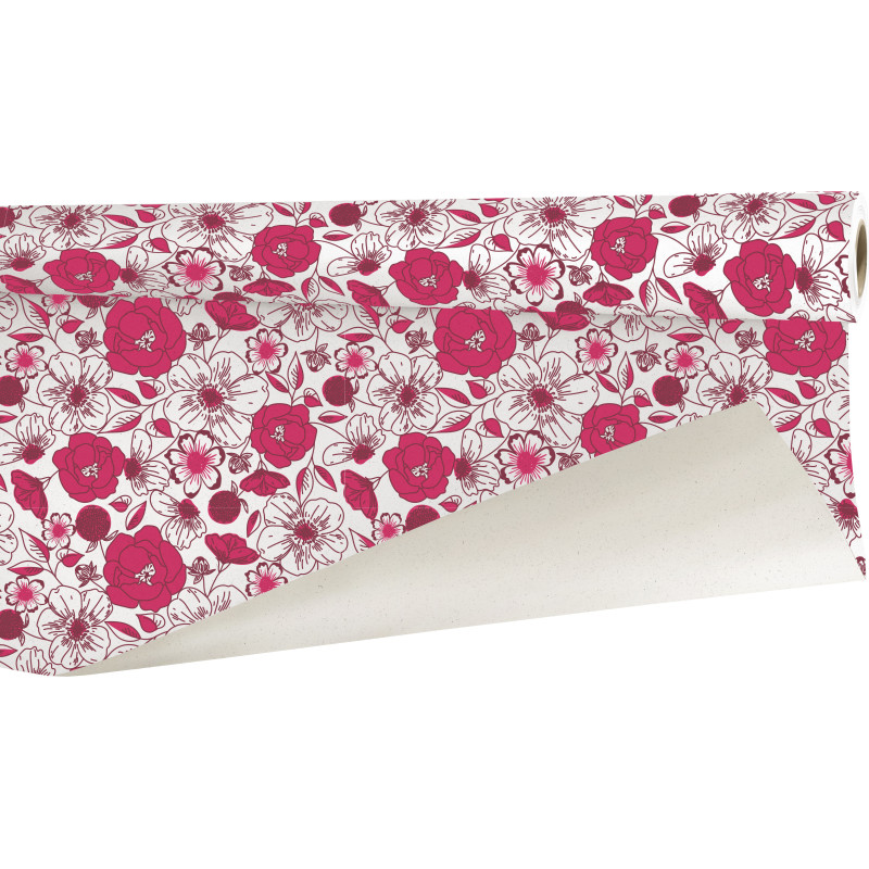 Rouleau de papier betterave imprimé 0.80x40M - Perla - Emballage grossiste fleuriste