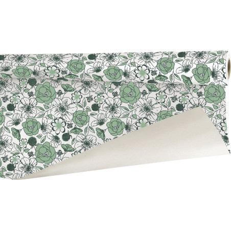 Rouleau de papier betterave imprimé 0.80x40M - Perla - Emballage grossiste fleuriste