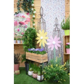 Fleur en feutrine sur socle bois H. 122cm - Démesure - Grossiste décoration
