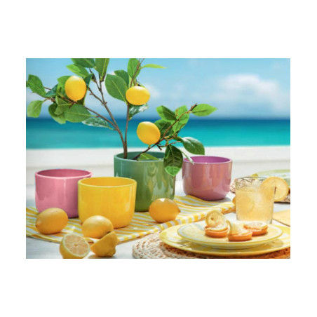 Cache-pot jaune - Grossiste fleuriste - Fournisseur pot de fleur