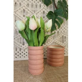 Cache-pot ressort rose D. 14cm - Soren - Contenants - Grossiste fleuriste