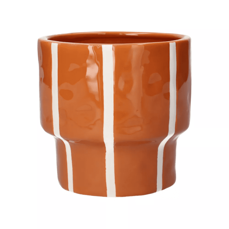 Cache-pot à rayures D. 13.5cm - Adagio - Grossiste contenants céramiques Cache-pot à rayures D. 13.5cm - Adagio - Grossiste contenants céramiques