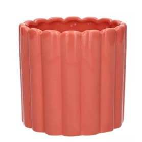 Cache-pot en céramique rose 3 tailles - Cannelé - Grossiste pour fleuristes