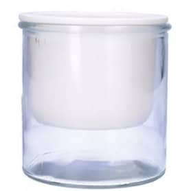 Cache-pot en céramique et verre 3 couleurs - Bimat - Grossiste contenants fleuristes