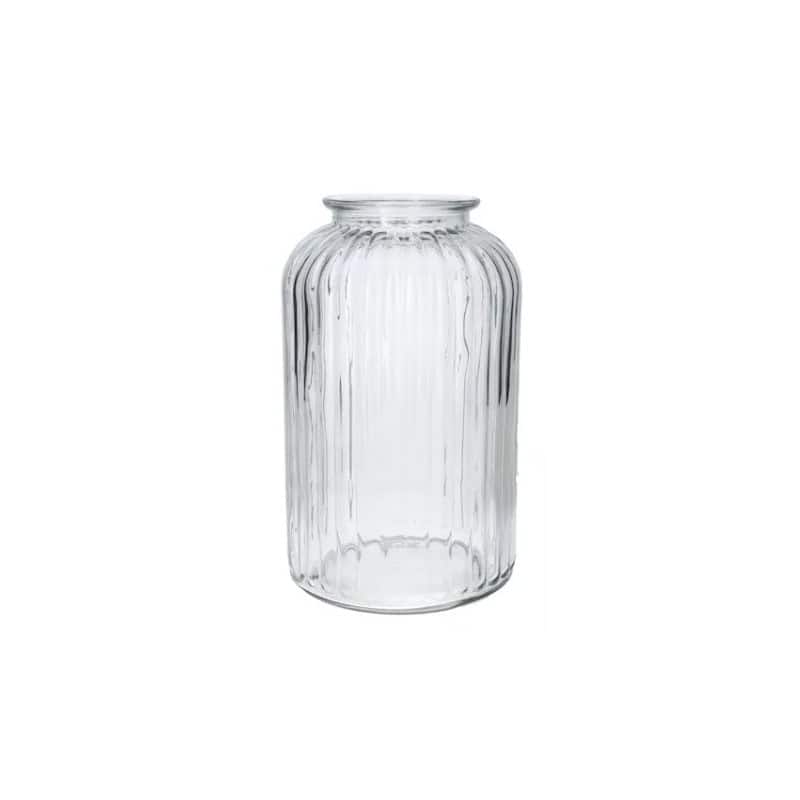 Vase en verre 2 tailles - Strié - Grossiste verrerie
