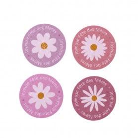 Rouleau de 500 étiquettes adhésives - Fête des mères - Grossiste accessoire emballage