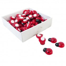 Coccinelle bois à coller - Grossiste éléments de décorations
