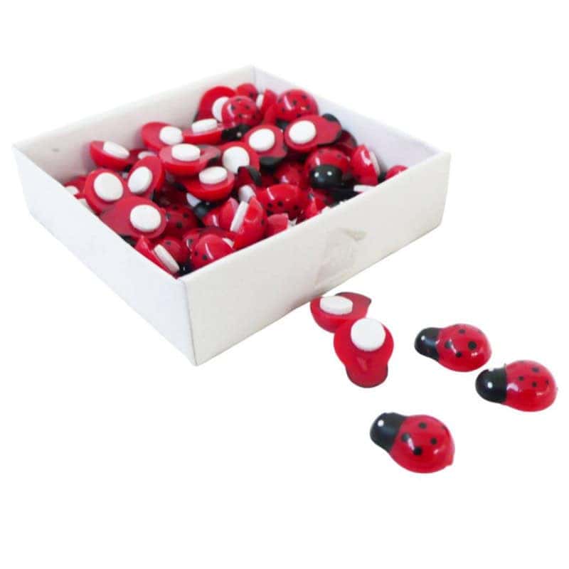 Coccinelle bois à coller - Grossiste éléments de décorations
