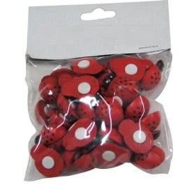 Coccinelle bois à coller - Grossiste éléments de décorations