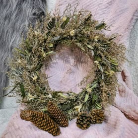 Couronne de fleurs séchées - Composer décoration végétaux secs Renaud