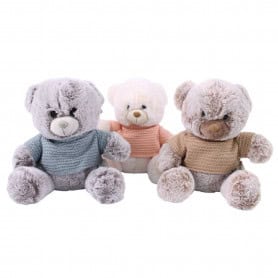 Ours en peluche 25cm (assortiment 3 couleurs) - Teddy - Grossiste