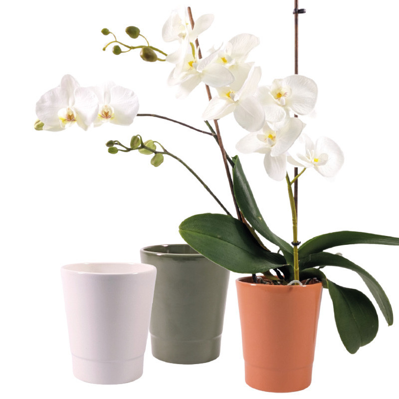 pot de fleurs céramique D. 13,5 x H. 15 cm