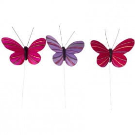 Paquet de 12 pics 2 tailles - Papillon - Grossiste accessoire composition