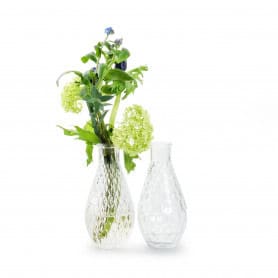 Soliflor à motifs D. 7cm x H. 14cm (assortiment 2 motifs) - Fantaisie - Grossiste verrerie