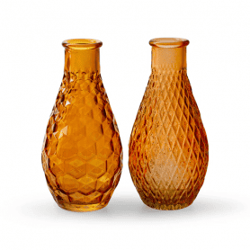 Soliflor à motifs D. 7cm x H. 14cm (assortiment 2 motifs) 3 couleurs - Fantaisie - Grossiste verrerie