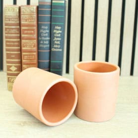 Cache-pot en terre cuite D. 8cm x H. 10cm - Poty - Grossiste contenants