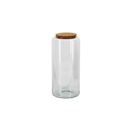 Vase en verre avec bouchon de liège 2 tailles - Mari - Grossiste terrarium