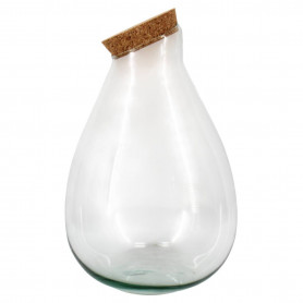 Vase en verre avec bouchon de liège - Drop - Grossiste terrarium