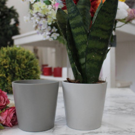 Cache pot de fleur céramique gris Stockholm