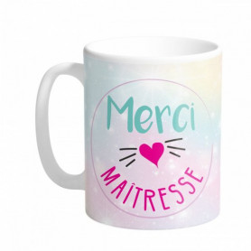 Mug "merci maitresse" - Bisou - Grossiste cadeaux