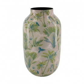 Vase bouteille en métal - Palmiers - Grossiste décoration